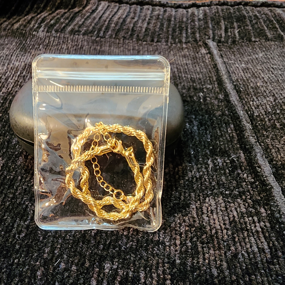 Luxurious Gold TONE Rope Chain Anklet